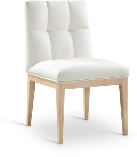 Sage Cream Vegan Leather Upholstered Dining Side Chair, 2-Piece