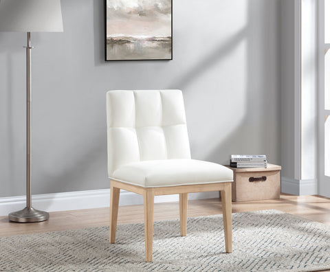 Sage Cream Vegan Leather Upholstered Dining Side Chair, 2-Piece