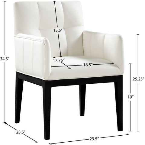 Sage Cream Vegan Leather Upholstered Dining Arm Chair, 2-Piece (Style 2)
