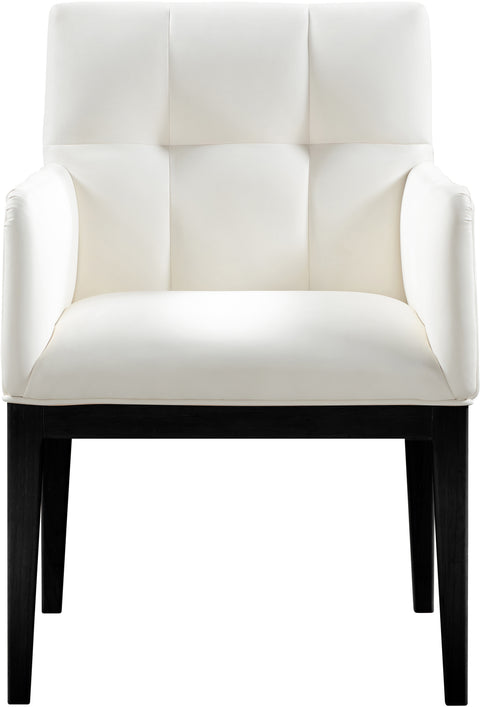 Sage Cream Vegan Leather Upholstered Dining Arm Chair, 2-Piece (Style 2)
