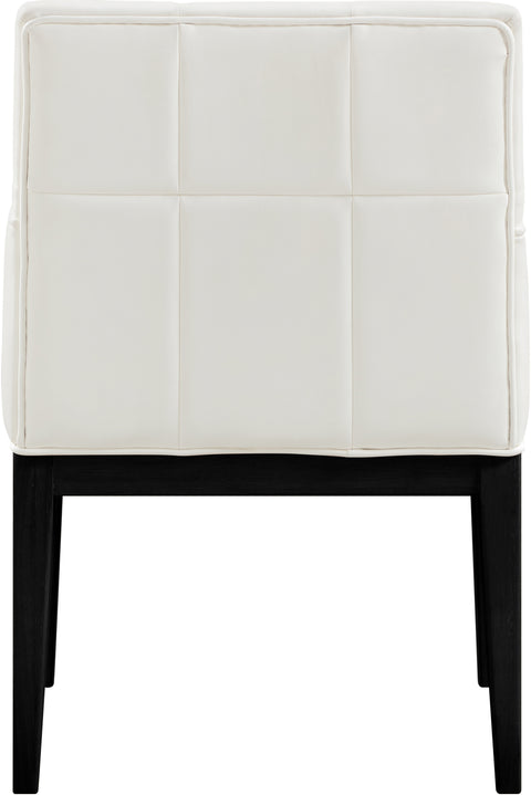 Sage Cream Vegan Leather Upholstered Dining Arm Chair, 2-Piece (Style 2)