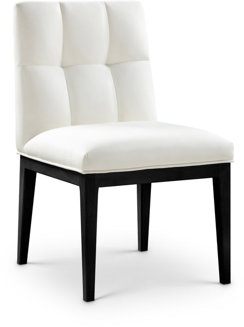 Sage Cream Vegan Leather Upholstered Dining Side Chair, 2-Piece (Style 2)