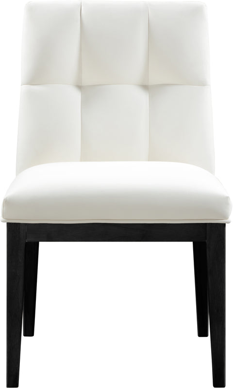Sage Cream Vegan Leather Upholstered Dining Side Chair, 2-Piece (Style 2)