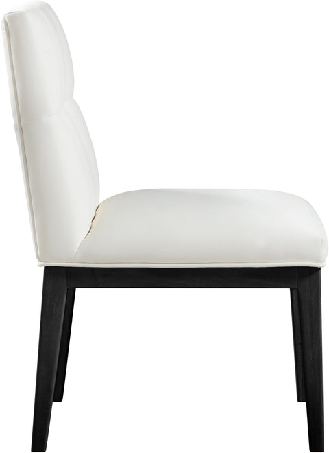 Sage Cream Vegan Leather Upholstered Dining Side Chair, 2-Piece (Style 2)