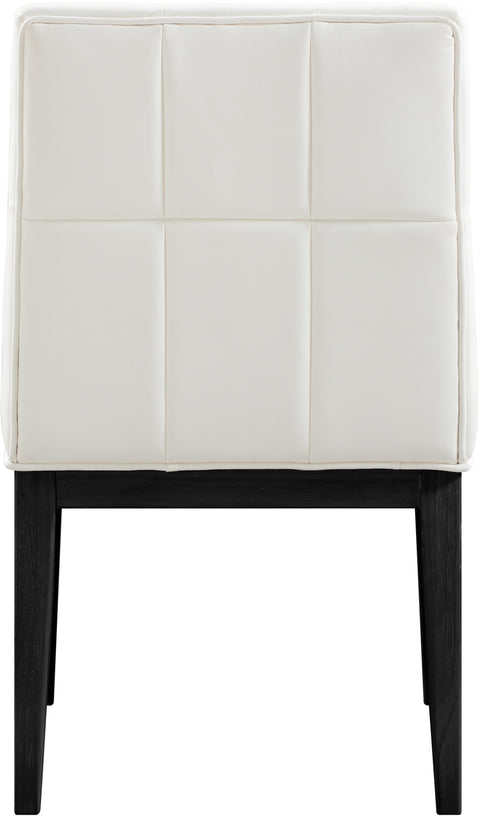 Sage Cream Vegan Leather Upholstered Dining Side Chair, 2-Piece (Style 2)