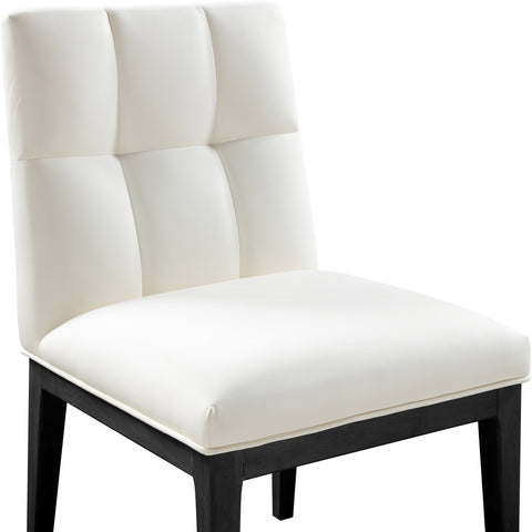 Sage Cream Vegan Leather Upholstered Dining Side Chair, 2-Piece (Style 2)