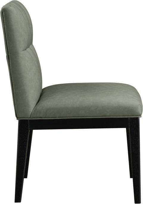 Sage Green Vegan Leather Upholstered Dining Side Chair, 2-Piece