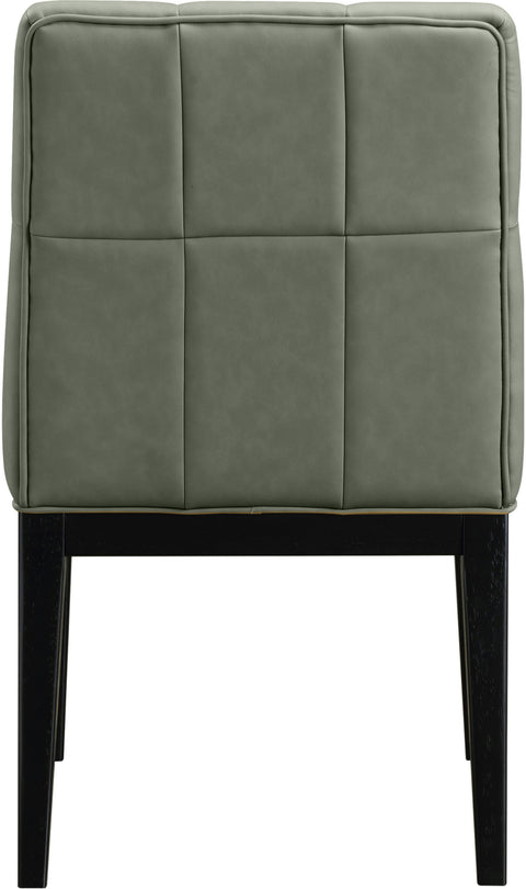 Sage Green Vegan Leather Upholstered Dining Side Chair, 2-Piece