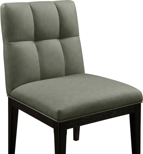Sage Green Vegan Leather Upholstered Dining Side Chair, 2-Piece