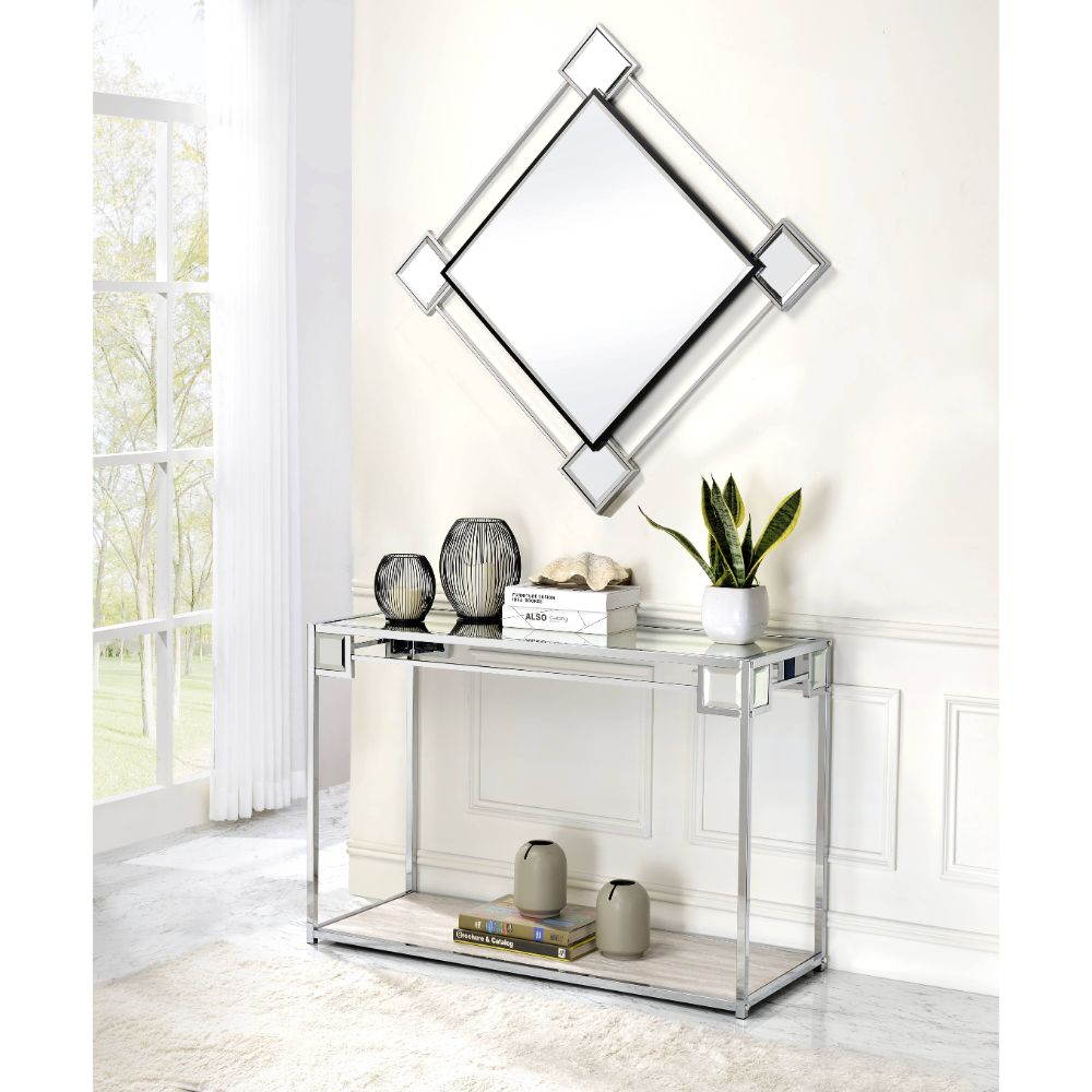 kacela accent mirror, mirrored & chrome finish