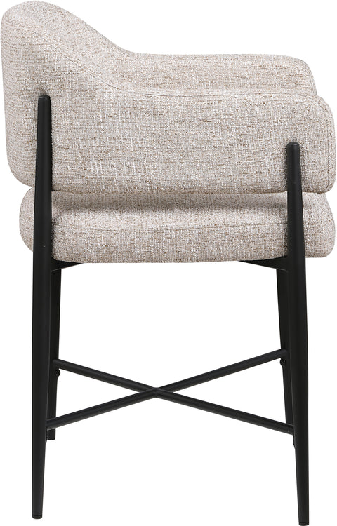 Willow Beige Fabric Upholstered Dining Chair, 2-Piece