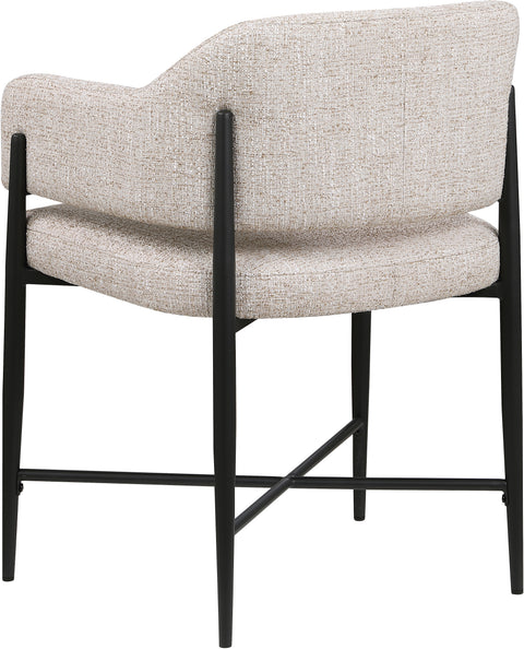 Willow Beige Fabric Upholstered Dining Chair, 2-Piece