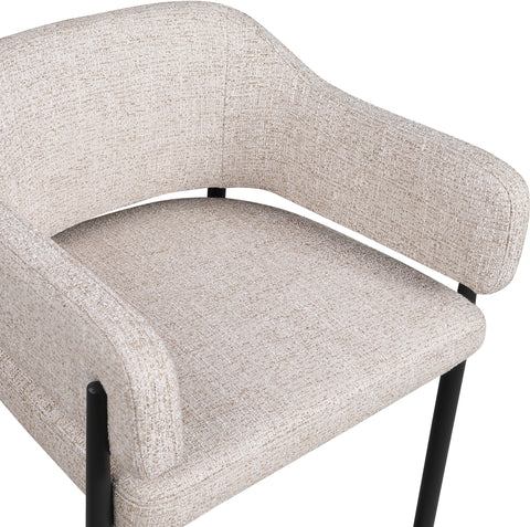 Willow Beige Fabric Upholstered Dining Chair, 2-Piece
