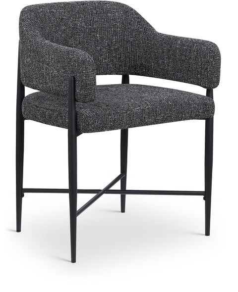 Willow Black Fabric Upholstered Dining Chair, 2-Piece