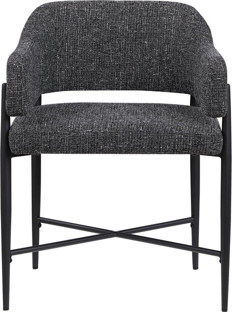 Willow Black Fabric Upholstered Dining Chair, 2-Piece