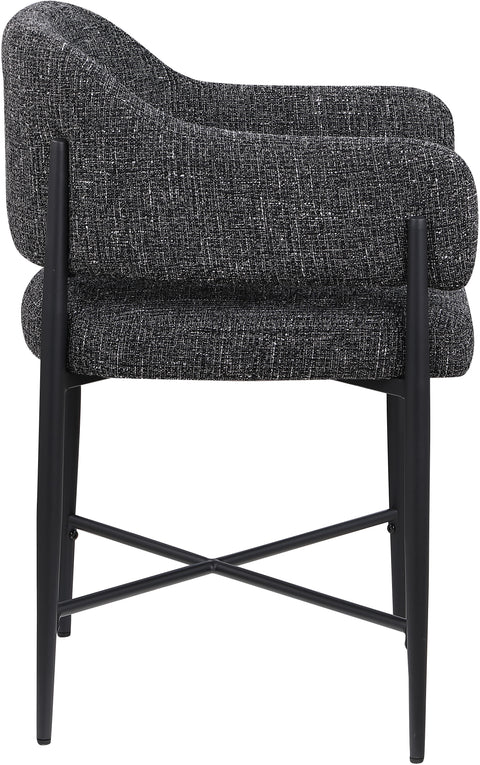 Willow Black Fabric Upholstered Dining Chair, 2-Piece
