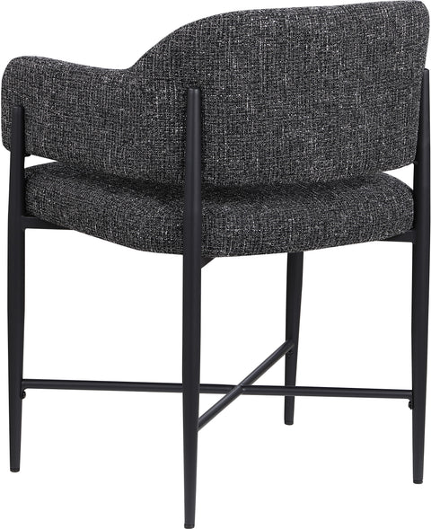 Willow Black Fabric Upholstered Dining Chair, 2-Piece
