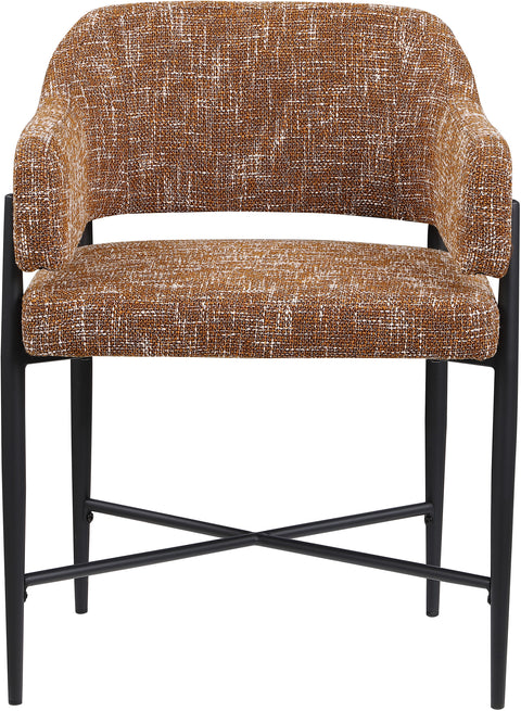 Willow Cognac Fabric Upholstered Dining Chair, 2-Piece