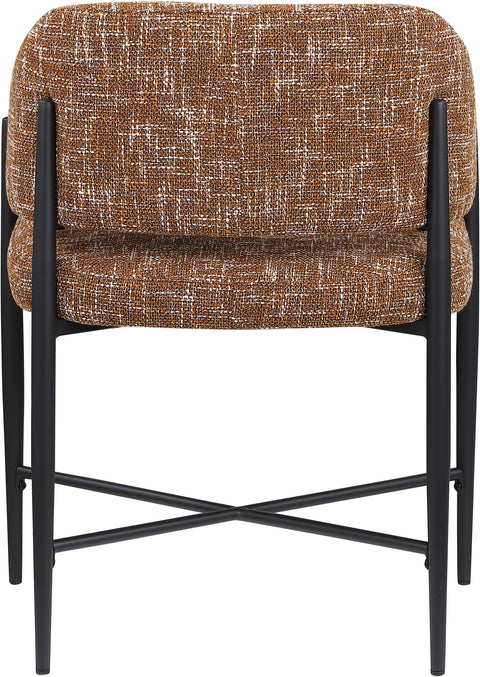 Willow Cognac Fabric Upholstered Dining Chair, 2-Piece