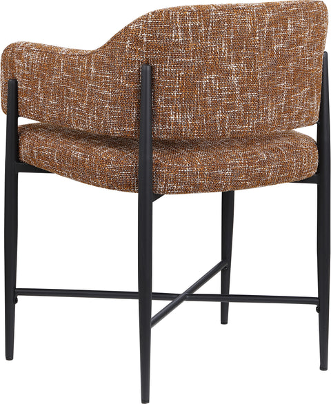 Willow Cognac Fabric Upholstered Dining Chair, 2-Piece