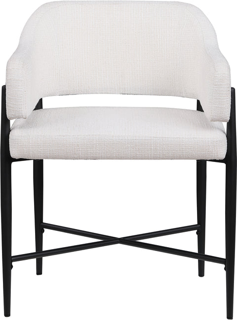 Willow Cream Fabric Upholstered Dining Chair, 2-Piece