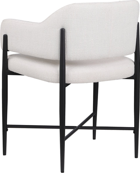 Willow Cream Fabric Upholstered Dining Chair, 2-Piece