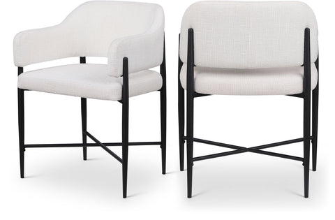 Willow Cream Fabric Upholstered Dining Chair, 2-Piece