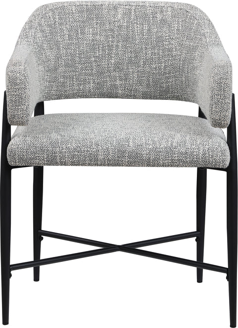 Willow Grey Fabric Upholstered Dining Chair, 2-Piece