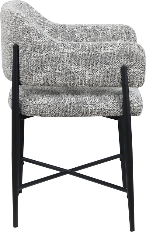 Willow Grey Fabric Upholstered Dining Chair, 2-Piece