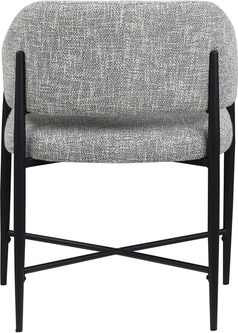Willow Grey Fabric Upholstered Dining Chair, 2-Piece