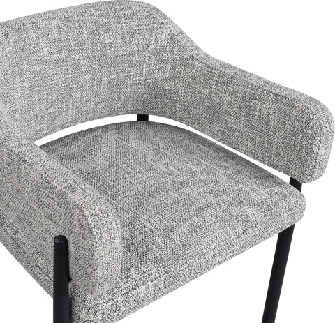 Willow Grey Fabric Upholstered Dining Chair, 2-Piece