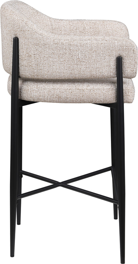 Willow Beige Fabric Upholstered Counter Stool, 2-Piece