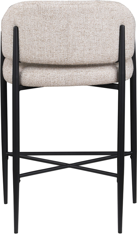 Willow Beige Fabric Upholstered Counter Stool, 2-Piece