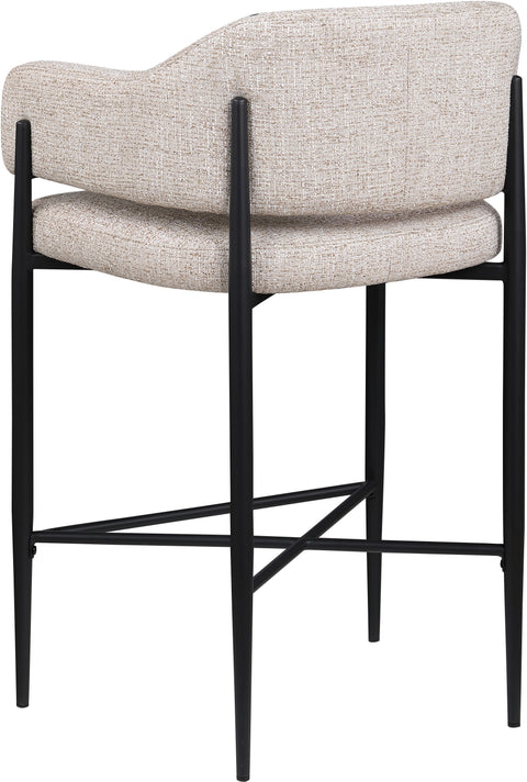 Willow Beige Fabric Upholstered Counter Stool, 2-Piece