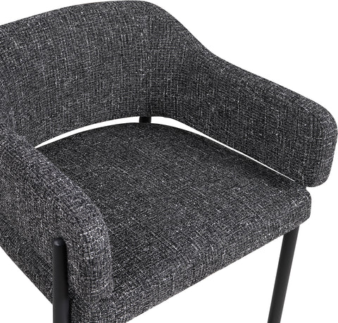 Willow Black Fabric Upholstered Counter Stool, 2-Piece