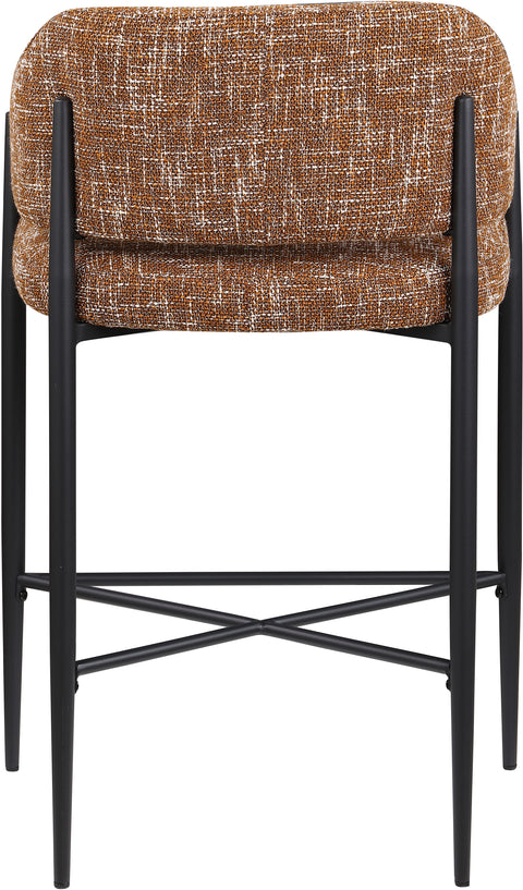 Willow Cognac Fabric Upholstered Counter Stool, 2-Piece