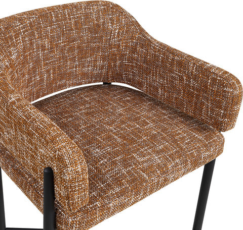 Willow Cognac Fabric Upholstered Counter Stool, 2-Piece