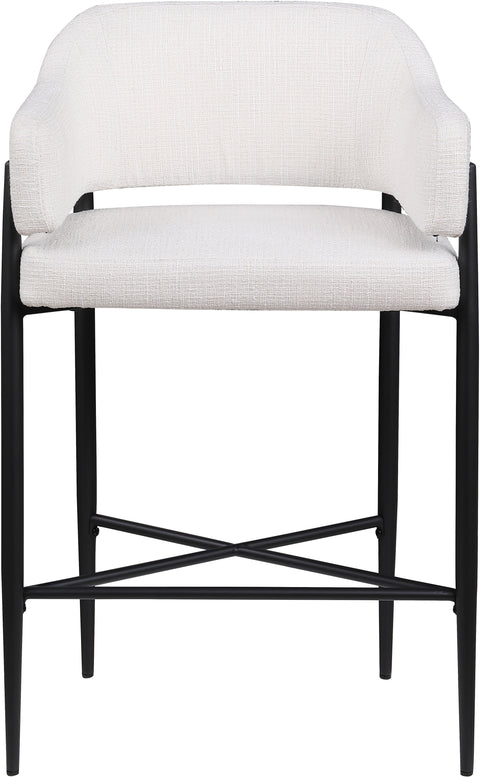 Willow Cream Fabric Upholstered Counter Stool, 2-Piece