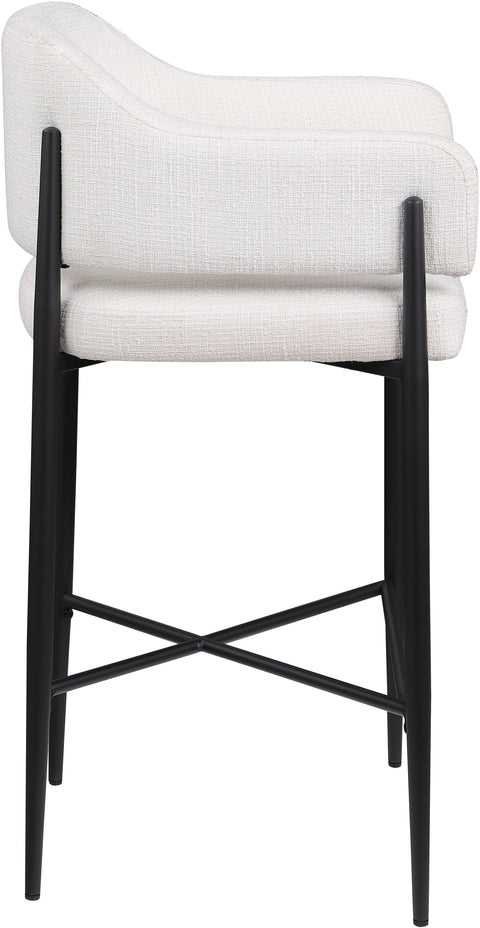 Willow Cream Fabric Upholstered Counter Stool, 2-Piece