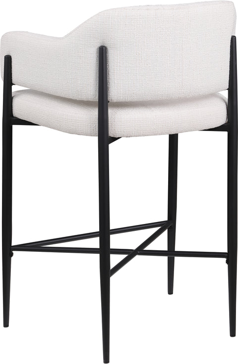 Willow Cream Fabric Upholstered Counter Stool, 2-Piece
