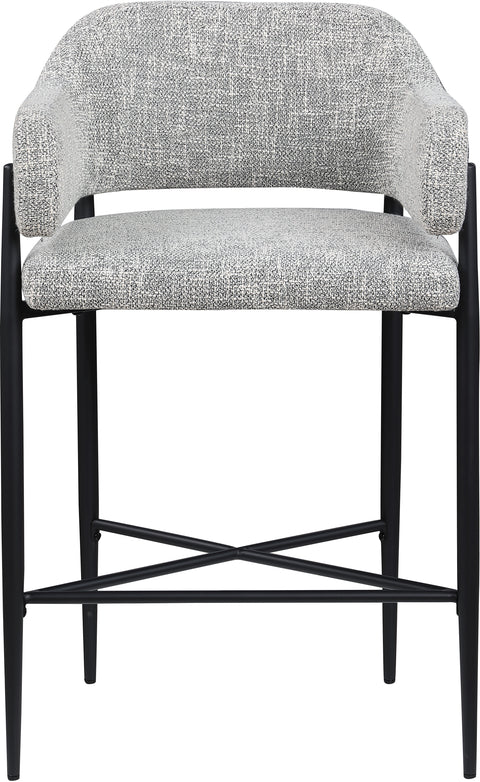 Willow Grey Fabric Upholstered Counter Stool, 2-Piece