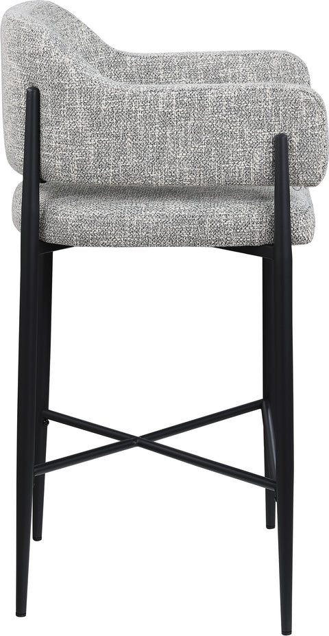 Willow Grey Fabric Upholstered Counter Stool, 2-Piece