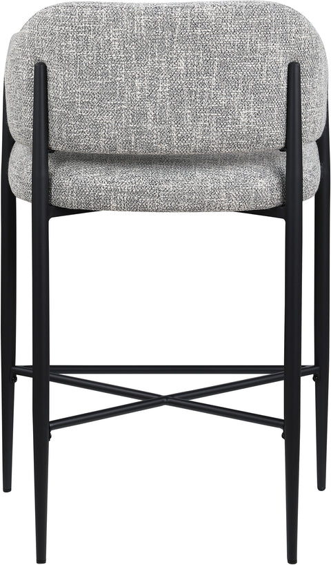 Willow Grey Fabric Upholstered Counter Stool, 2-Piece