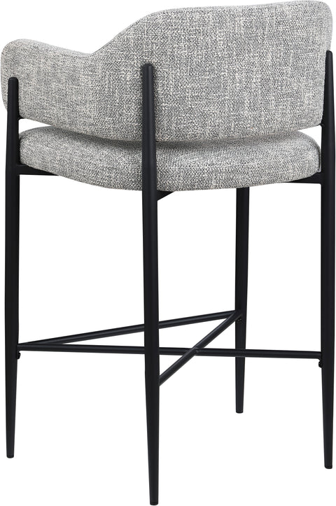 Willow Grey Fabric Upholstered Counter Stool, 2-Piece