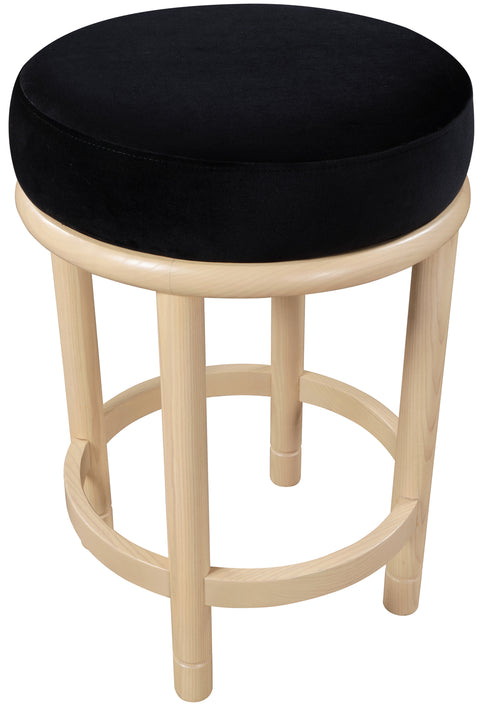 Arden Black Velvet Upholstered Counter Stool, 1 Piece