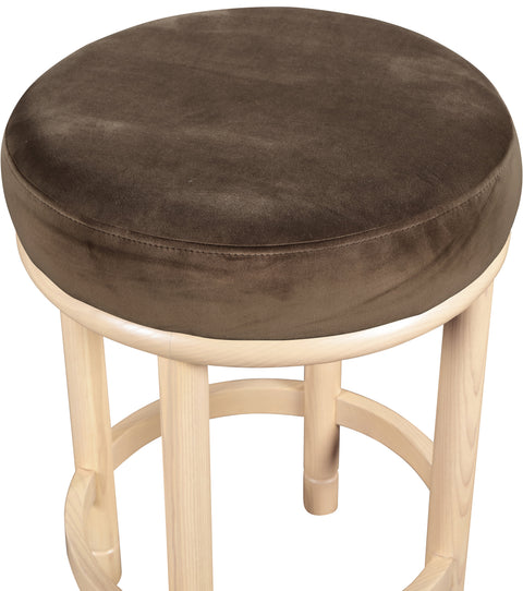 Arden Brown Velvet Upholstered Counter Stool, 1 Piece