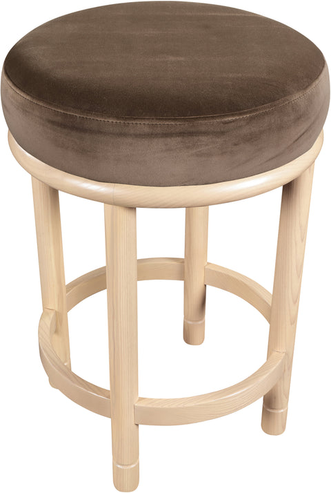 Arden Brown Velvet Upholstered Counter Stool, 1 Piece