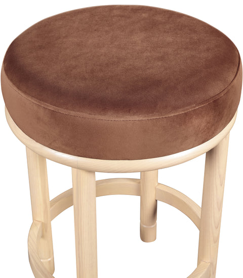 Arden Cognac Velvet Upholstered Counter Stool, 1 Piece