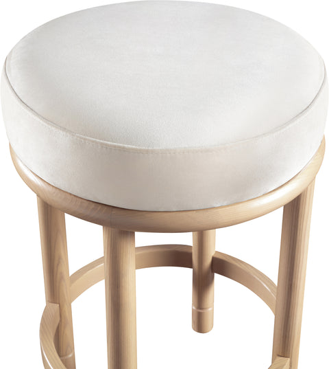 Arden Cream Velvet Upholstered Counter Stool, 1 Piece