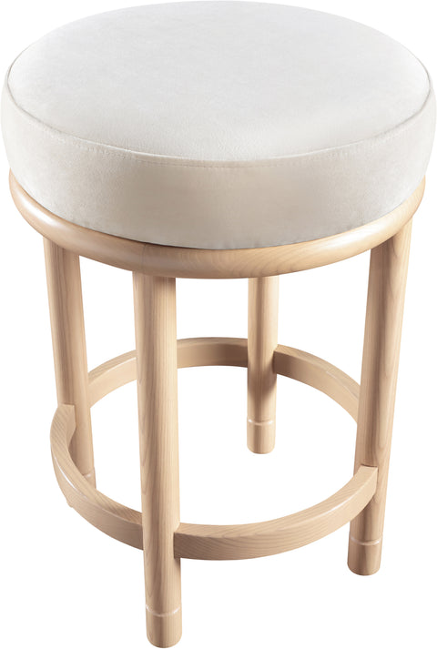 Arden Cream Velvet Upholstered Counter Stool, 1 Piece